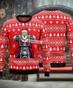 Santa Claus Ride Motorcycle Red Best Christmas Sweatshirts