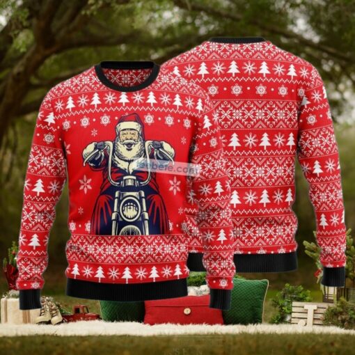 Santa Claus Ride Motorcycle Red Best Christmas Sweatshirts