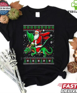 Santa Claus Riding A Dragon marry christmas shirt