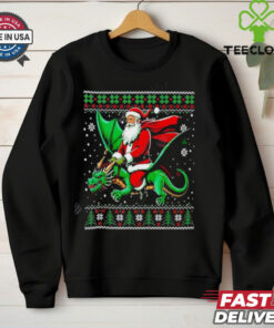 Santa Claus Riding A Dragon marry christmas shirt