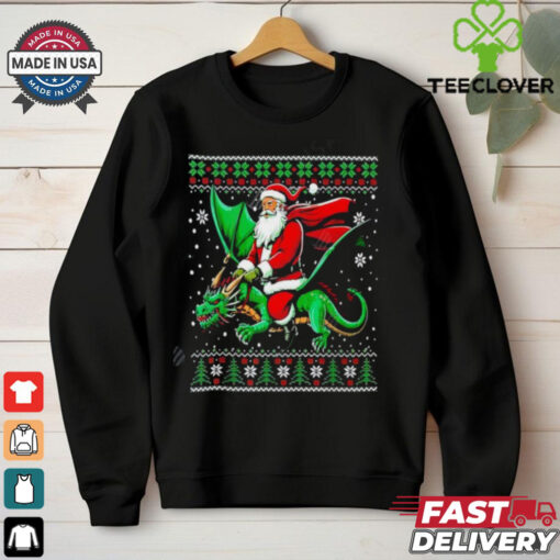 Santa Claus Riding A Dragon marry christmas shirt