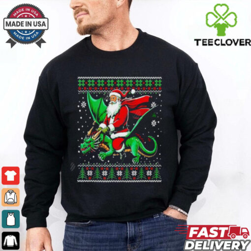 Santa Claus Riding A Dragon marry christmas shirt