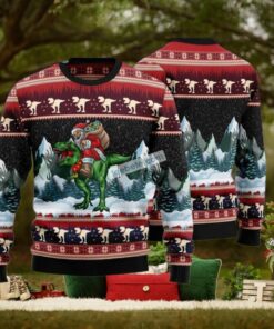 Santa Claus Riding Dinosaur Pet Ugly Sweater