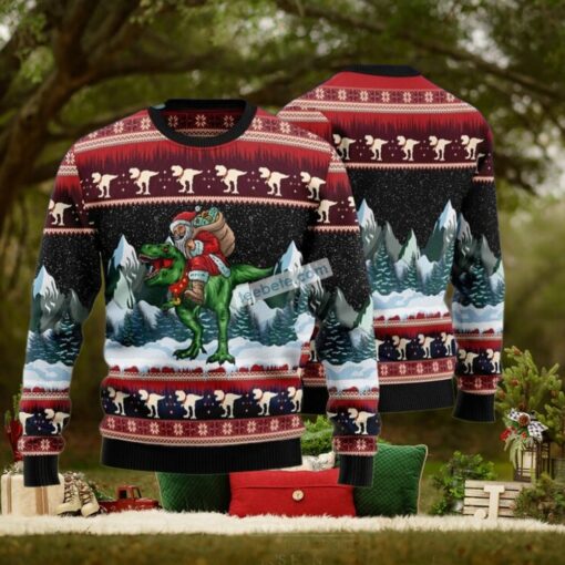 Santa Claus Riding Dinosaur Pet Ugly Sweater