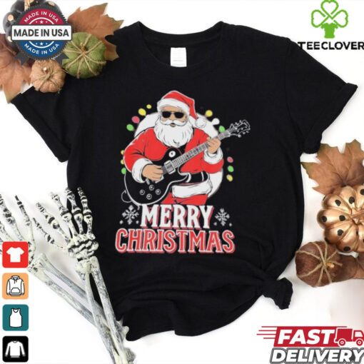 Santa Claus Rock Guitar Merry Christmas Shirt