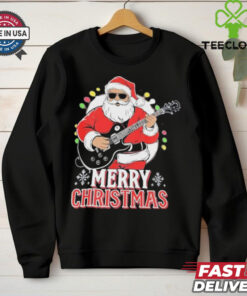 Santa Claus Rock Guitar Merry Christmas Shirt