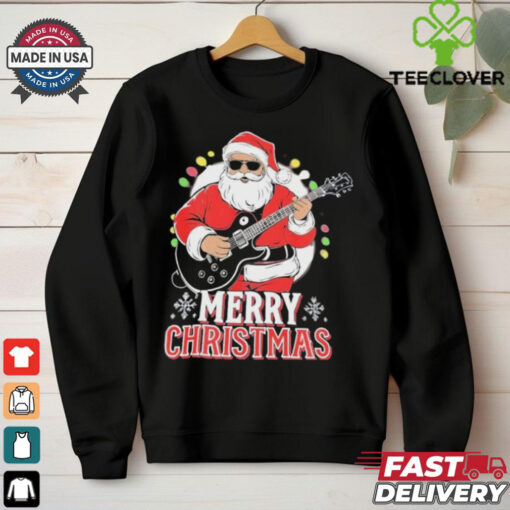Santa Claus Rock Guitar Merry Christmas Shirt
