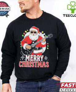 Santa Claus Rock Guitar Merry Christmas Shirt