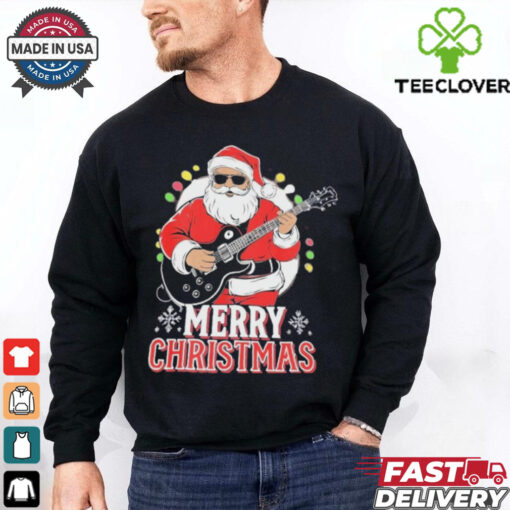 Santa Claus Rock Guitar Merry Christmas Shirt