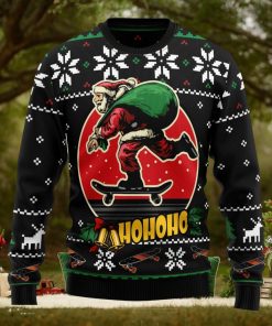 Santa Claus Skateboard Ugly Christmas Sweater Thankgiving Gift Men Women