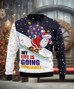 Santa Claus Ski Ugly Christmas Sweater Gift Men Women
