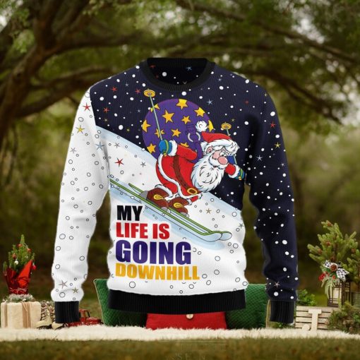 Santa Claus Ski Ugly Christmas Sweater Gift Men Women