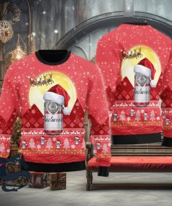 Santa Claus Sleigh Budweiser Ugly Sweater, Christmas Gift Apparel, Merry Ugly Christmas Sweater