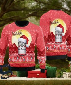 Santa Claus Sleigh Budweiser Ugly Sweater, Christmas Gift Apparel, Merry Ugly Christmas Sweater
