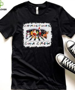 Santa Claus Snowman Elf And Reindeers Abbey Road Christmas CMA Crew Shirt