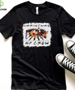 Santa Claus Snowman Elf And Reindeers Abbey Road Christmas NP Crew Shirt
