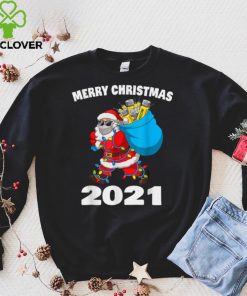 Santa Claus Vaccinated Xmas Lights Merry Christmas 2021 T Shirt