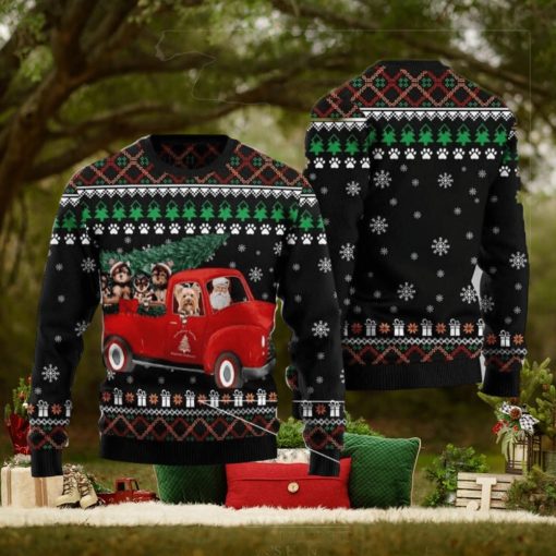 Santa Claus & Yorkshire Terrier Knitted 3D Sweater For Christmas
