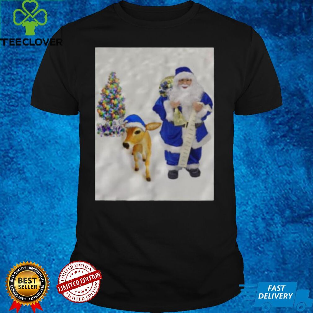 Santa Claus and Reindeer Christmas T shirt