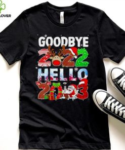 Santa Claus and Reindeer Goodbye 2022 hello 2023 christmas light sweater