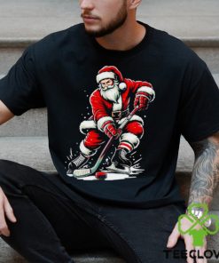 Santa Claus playing ice hockey sport Christmas shirt 2 Santa Claus playing ice hockey sport Christmas shirt