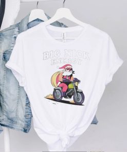 Santa Claus riding bike big nick energy shirt