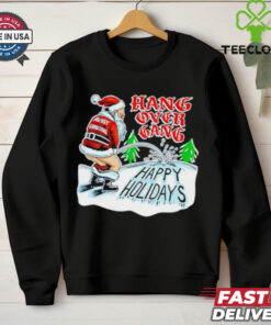 Santa Claus urinates on the snow Happy Holidays shirt