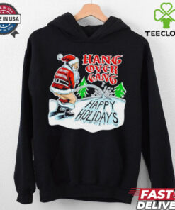 Santa Claus urinates on the snow Happy Holidays shirt