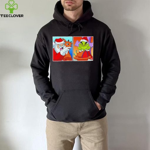 Santa Claus vs Grinch Yelling meme hoodie, sweater, longsleeve, shirt v-neck, t-shirt