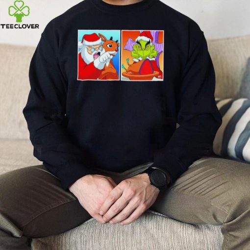 Santa Claus vs Grinch Yelling meme hoodie, sweater, longsleeve, shirt v-neck, t-shirt