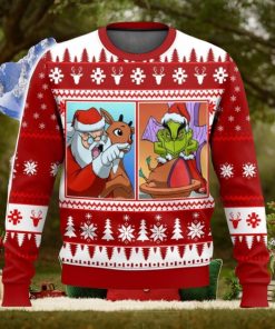 Santa Clause Grinch Yelling Meme All Over Printed Ugly Christmas Sweater Trending Christmas Gift Ideas