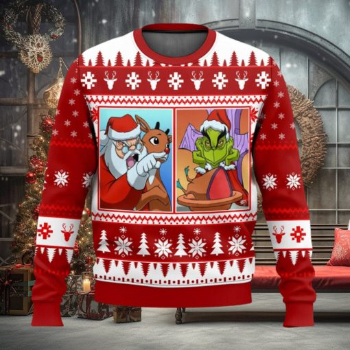 Santa Clause Grinch Yelling Meme Ugly Christmas Sweater 2023 Christmas Gift 3D Sweater
