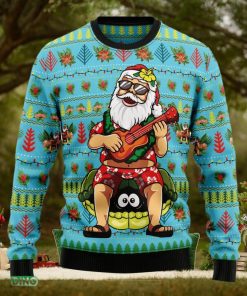 Santa Clause Plays Guitar Ugly Christmas Sweater Gift For Men Women