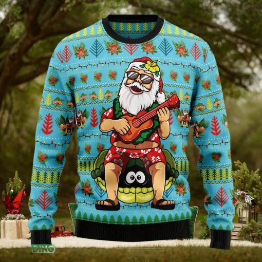 Santa Clause Plays Guitar Ugly Christmas Sweater Gift For Men Women