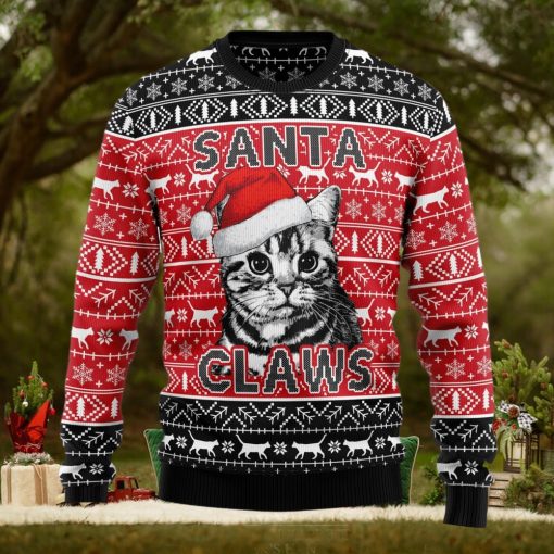 Santa Claws Cat Ugly Christmas Sweater Thankgiving Gift Men Women