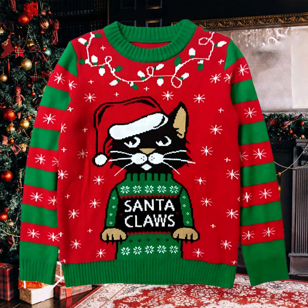 Santa Claws Cat Ugly Christmas Sweater Santa Claws Cat Ugly Christmas Sweater