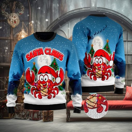 Santa Claws Crabs Ugly Christmas Sweater