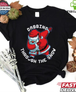 Santa Dabbing Through The Snow Funny Christmas shirt
