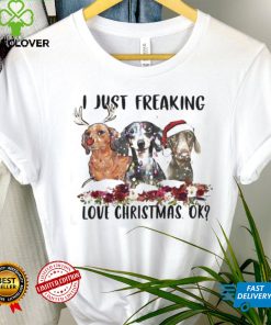 Santa Dachshund I Just Freaking Love Christmas Ok Light Shirt