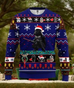Santa Darth Vader AOP Print Christmas Ugly Sweater For Men Women