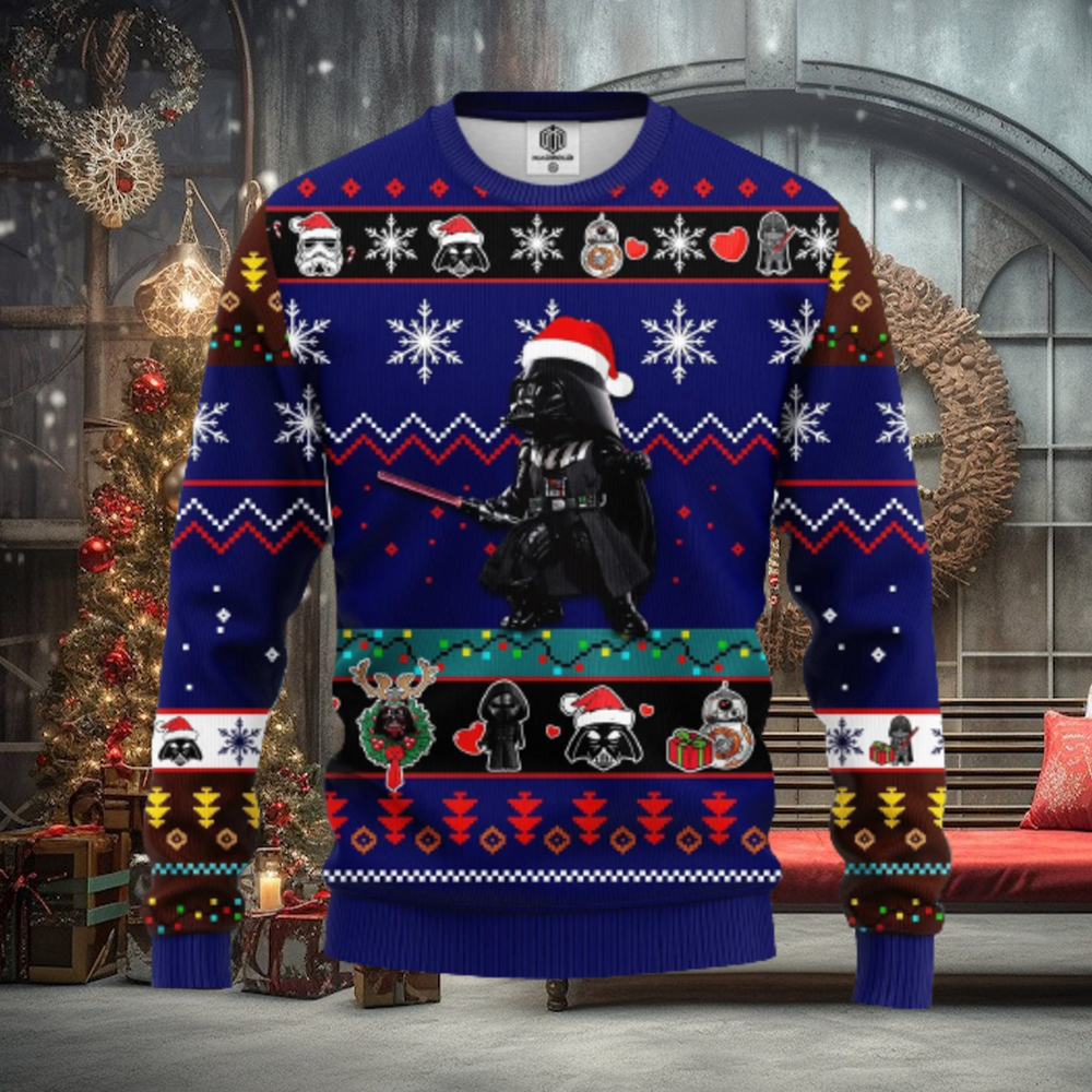 Santa Darth Vader AOP Print Christmas Ugly Sweater For Men Women Santa Darth Vader AOP Print Christmas Ugly Sweater For Men Women