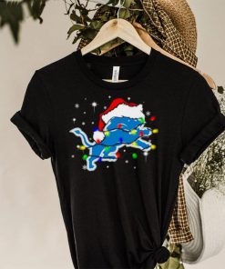 Santa Detroit Lions Logo Lights Christmas shirt