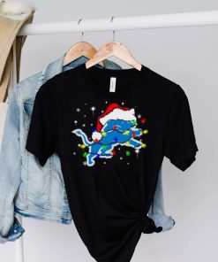 Santa Detroit Lions Logo Lights Christmas shirt