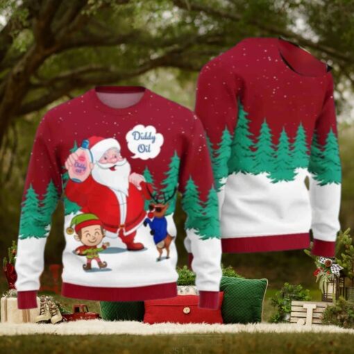 Santa Diddy Oil Chirstmas Gifts 2024 Xmas For Family And Friends Ugly Sweater