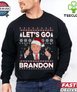 Santa Donald Trump fuck Biden let’s go brandon Ugly Christmas 2024 Shirt