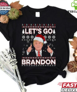 Santa Donald Trump fuck Biden let’s go brandon Ugly Christmas 2024 Shirt