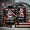 Unicorn Pulling Santa Sleigh Black Matching Christmas Sweaters
