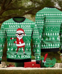 Santa Floss Like A Boss Ugly Christmas 3D Sweater