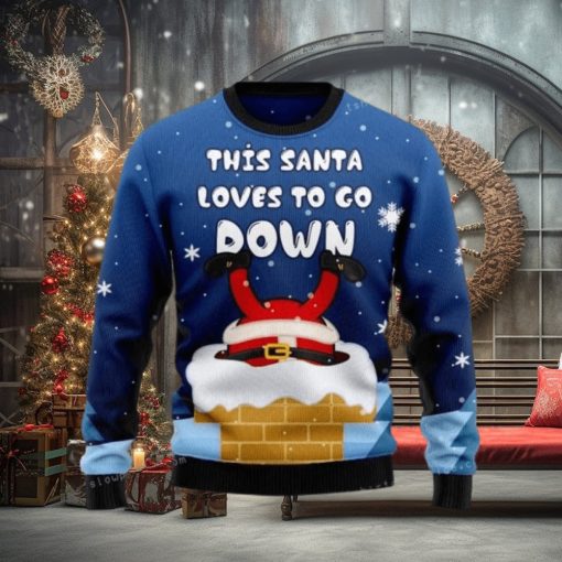 Santa Goes Down Christmas Ugly Sweater Mens