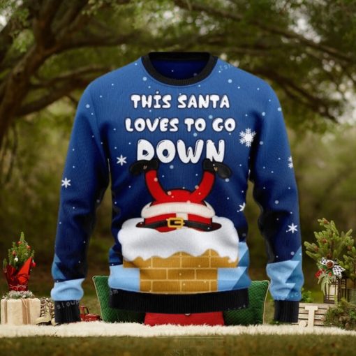 Santa Goes Down Christmas Ugly Sweater Mens